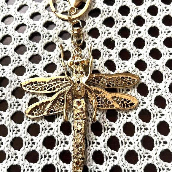 Dragonfly Purse Charm - Key Chain - 3 Colors Available - Picture 7 of 8
